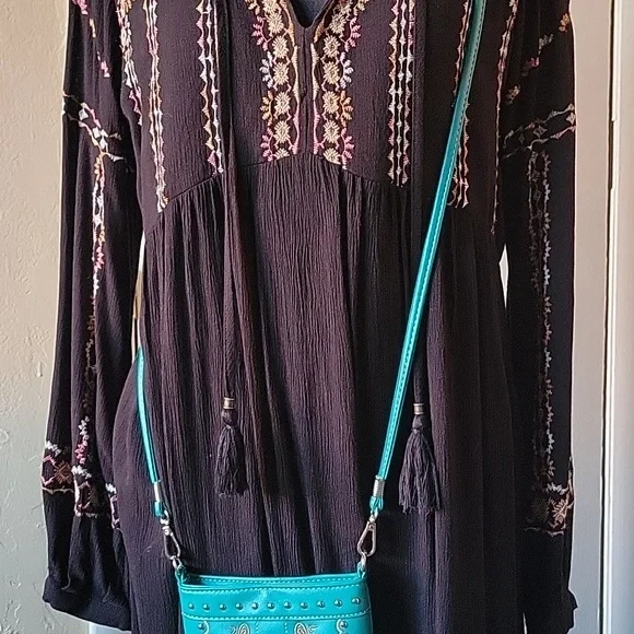 green emerald velvet dress Knox Rose Green Printed Long Sleeve Dress New  Sunrise Pickers